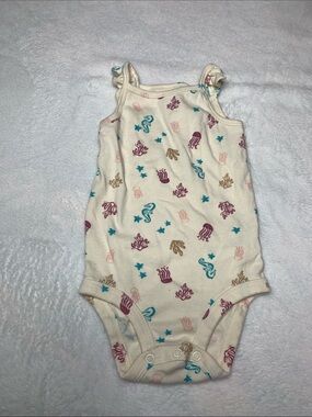 Baby Girls' Cream Sea Life One-Piece Bodysuit